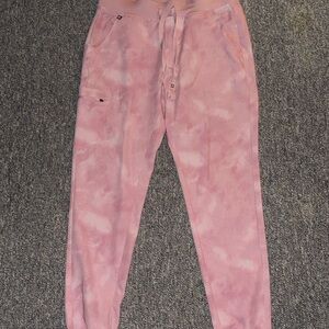 Figs Zamora Joggers - Pink Marble (medium tall)